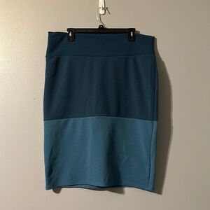 LuLaRoe 3X 2 Tone Blue Skirt